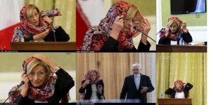 Il ministro Bonino con il velo in Iran Foto tratta dal profilo Twitter di Abas Aslani direttore generale Fars News