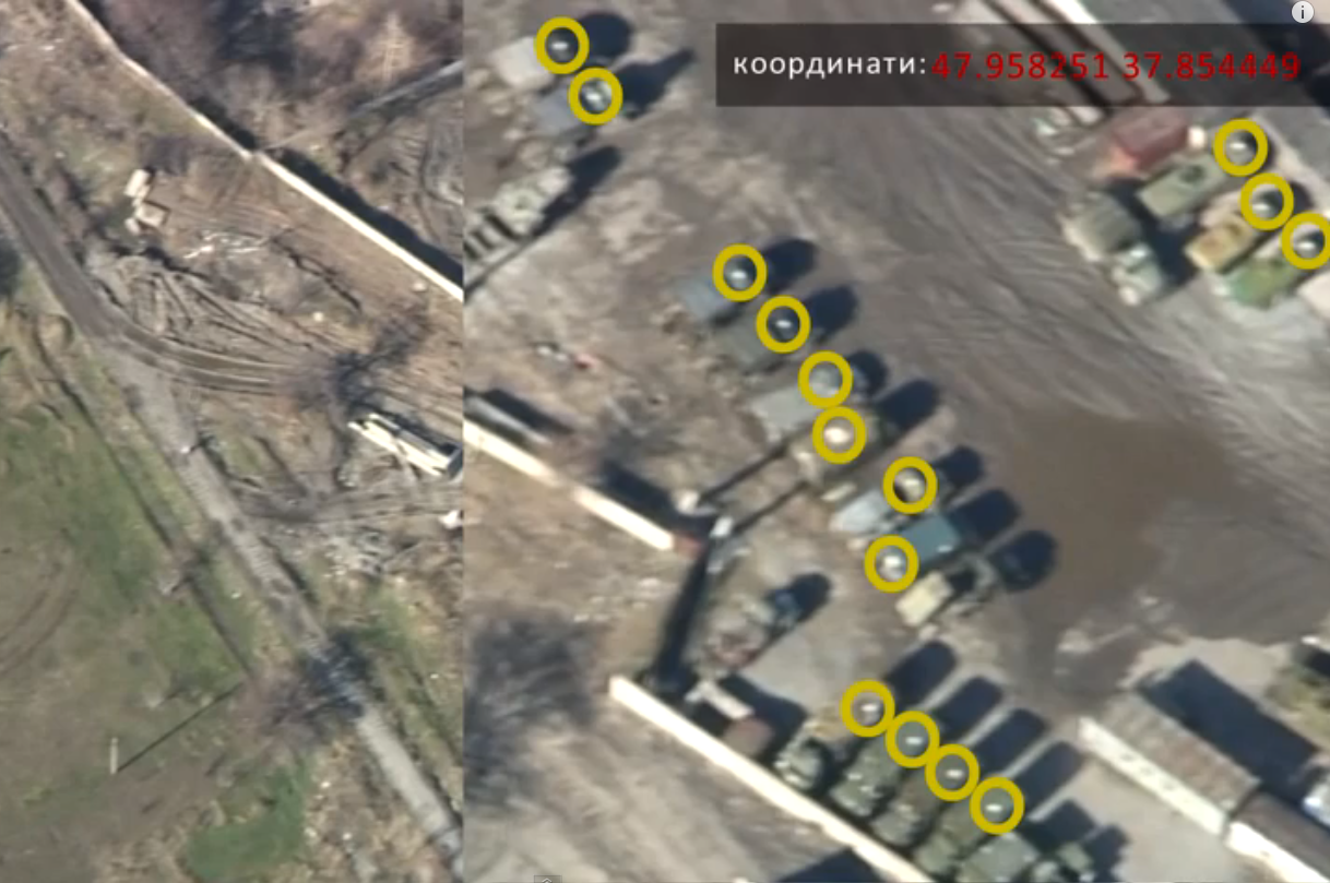 Drone Ucraino sorvola Donestk le immagini video
