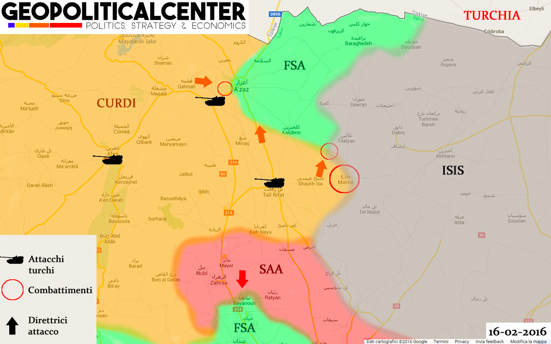 La Turchia preme per una Safe Zone in Siria presso Azaz