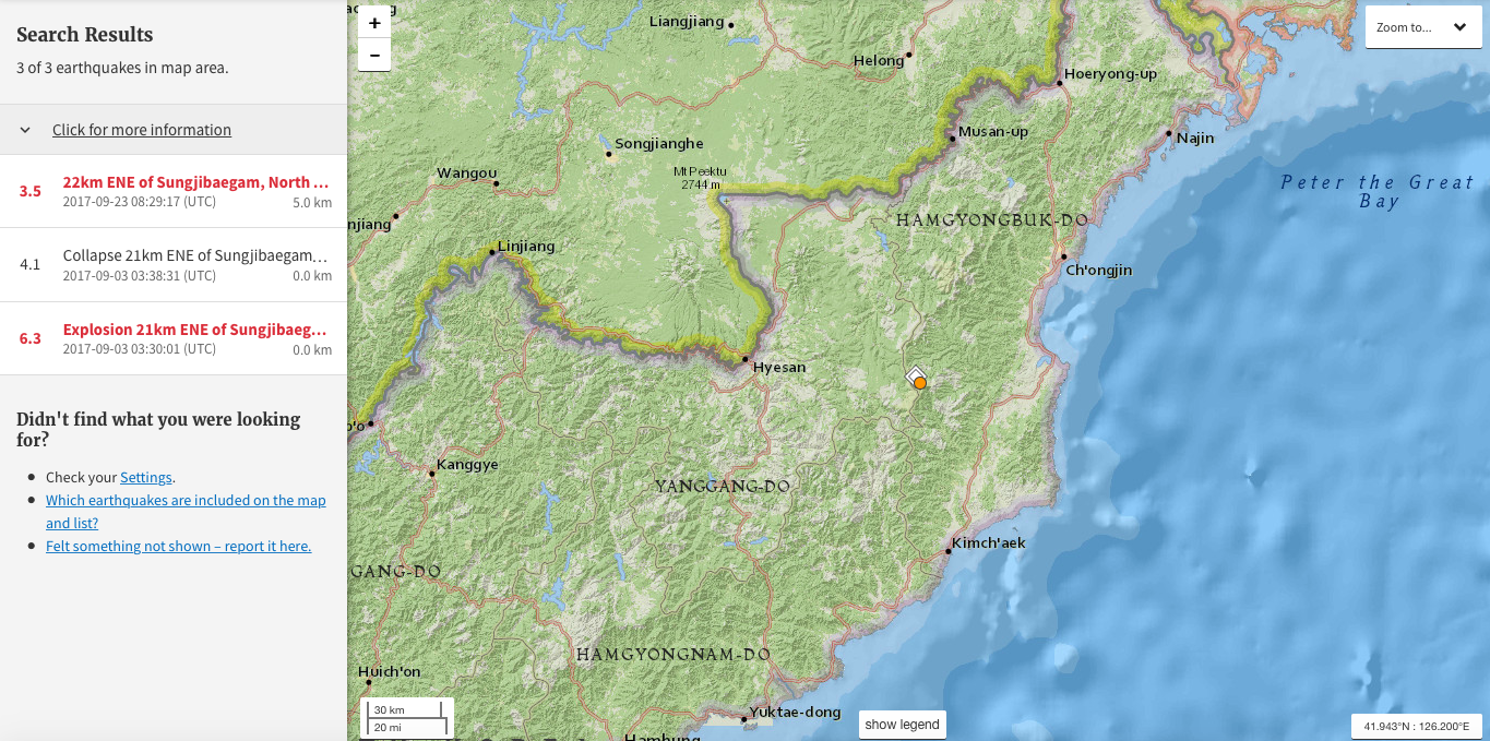 Strane coincidenze sismiche in Corea del Nord